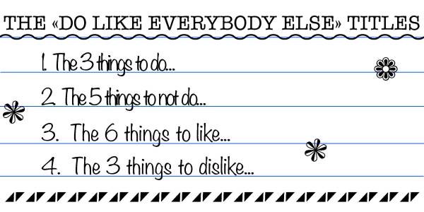 Blog post title to not use