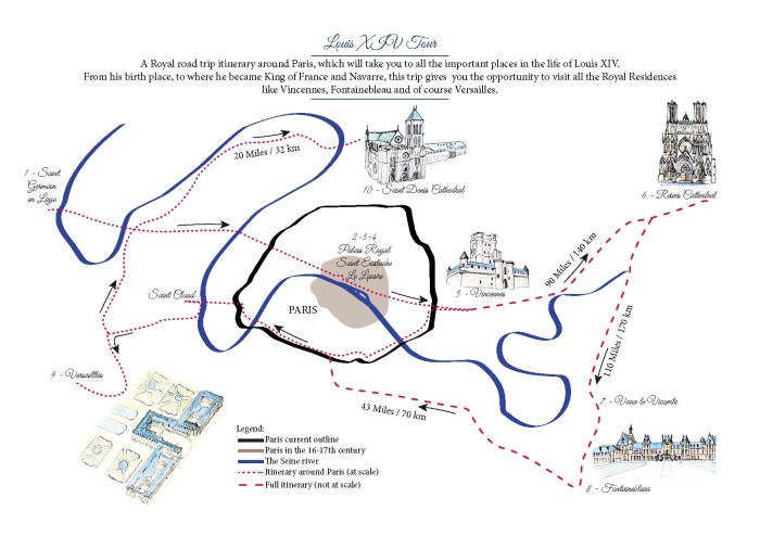 Louis XIV Tour around Paris - A Map designed by Miss Coco - beautifulthings-photography.com