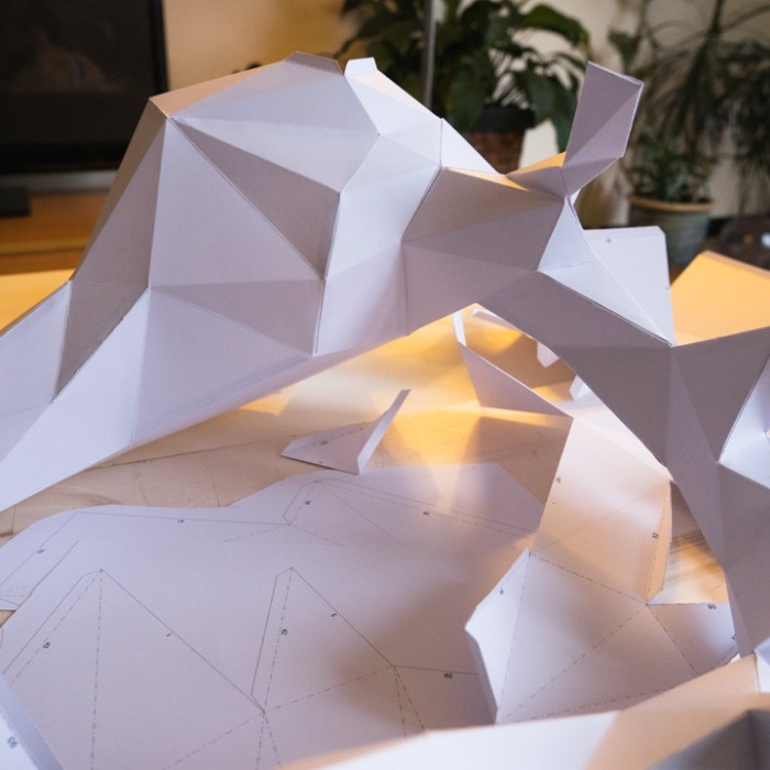 Paper deer head - Montage