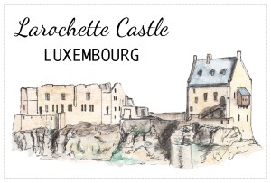 Drawing - Larochette Castle, Luxembourg - Free to download on www.RoadTripsaroundtheWorld.com