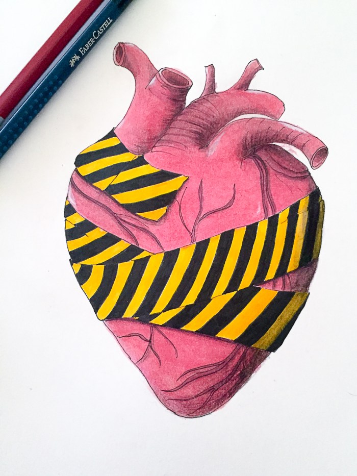 Caution tape around my heart by Miss Coco