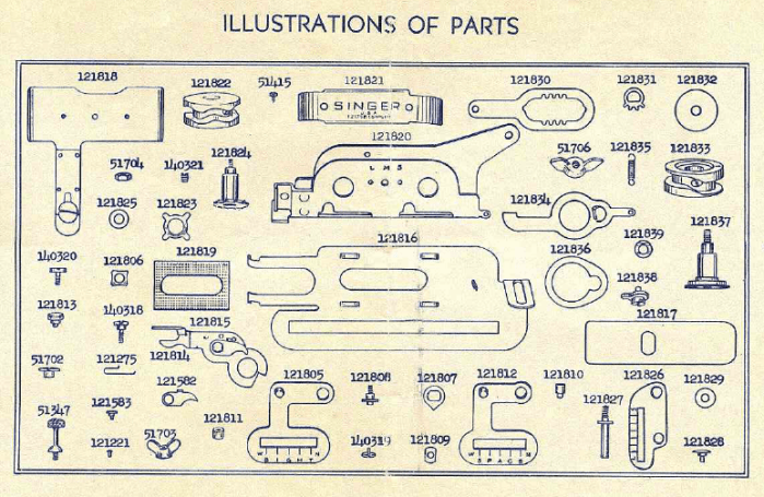 Singer buttonholer 121795 parts