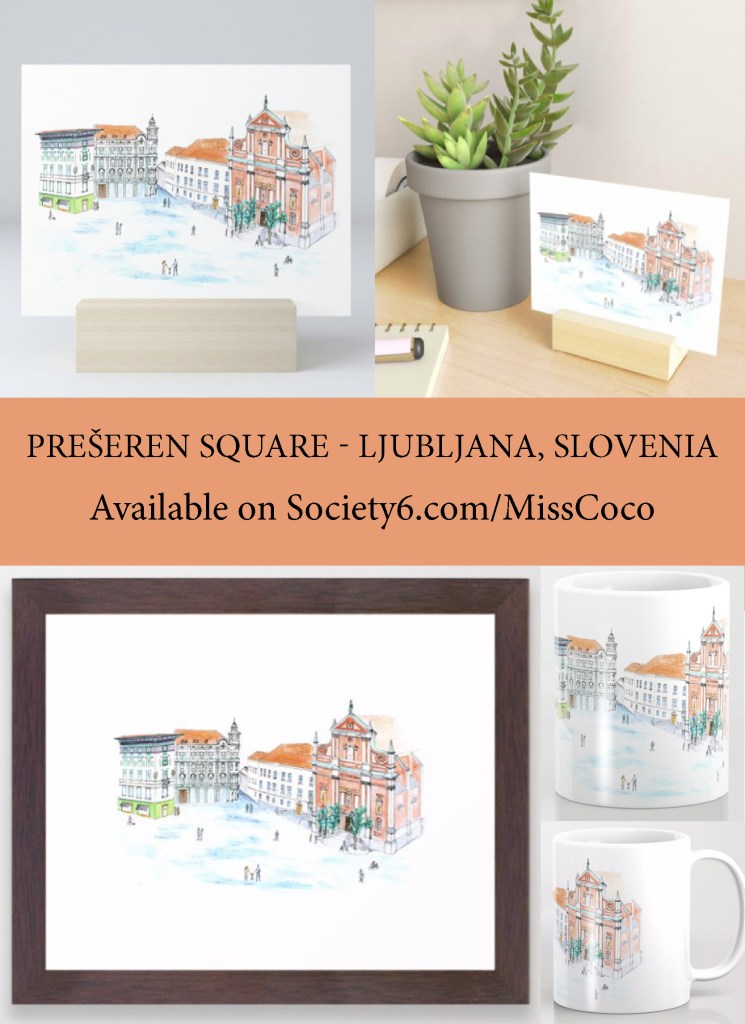 Prešeren Square - Ljubljana, Slovenia - available on Societ6 designed by Coco