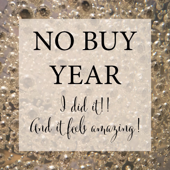 Not buy year challenge - I did it