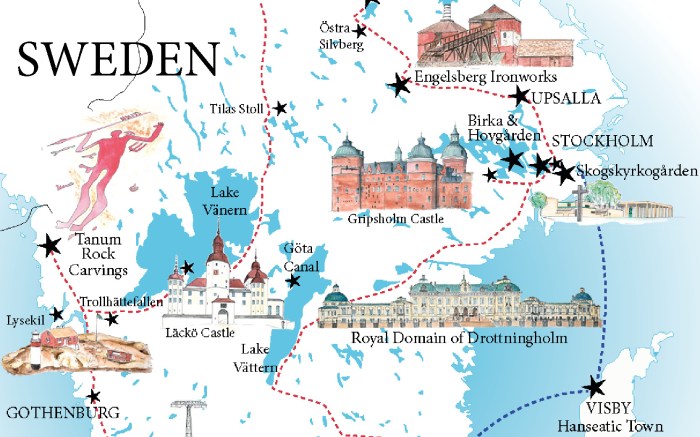 Sweden map - designed for www.RoadTripsaroundtheWorld.com