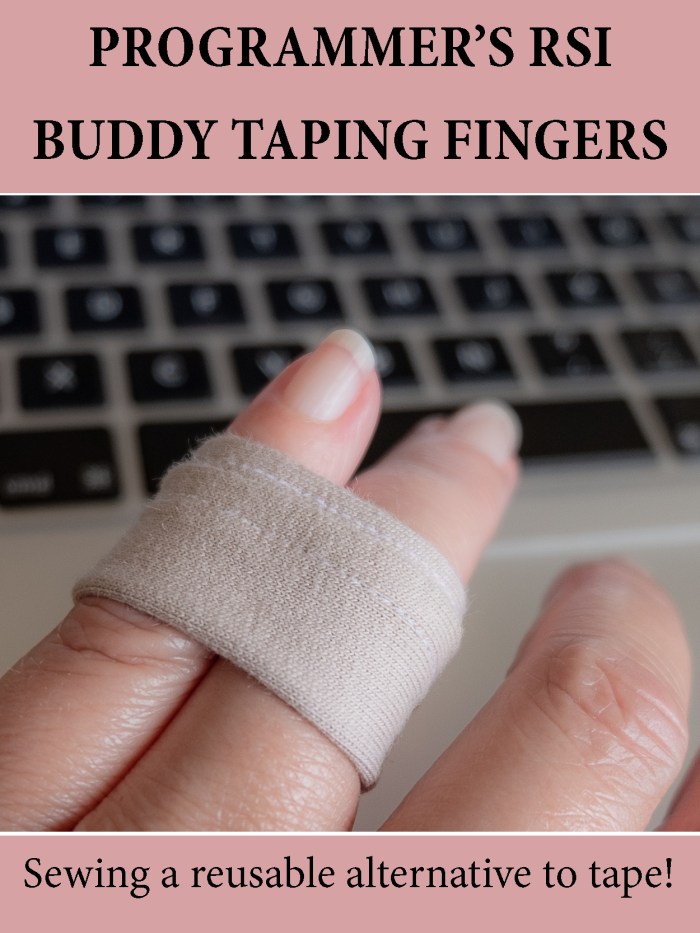 Programmer's RSI fingers - sewing a reusable alternative buddy taping devise