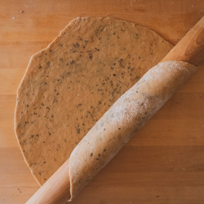 Vegan Onion Pie - dough with herbs
