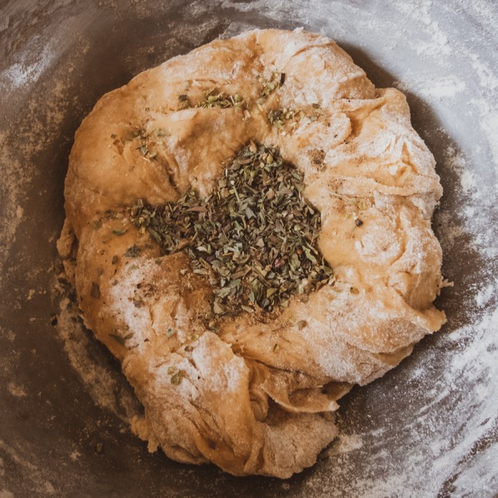 Vegan Onion Pie - dough with herbs