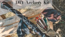 My handmade quiver, bow case and gloves - DIY archery set